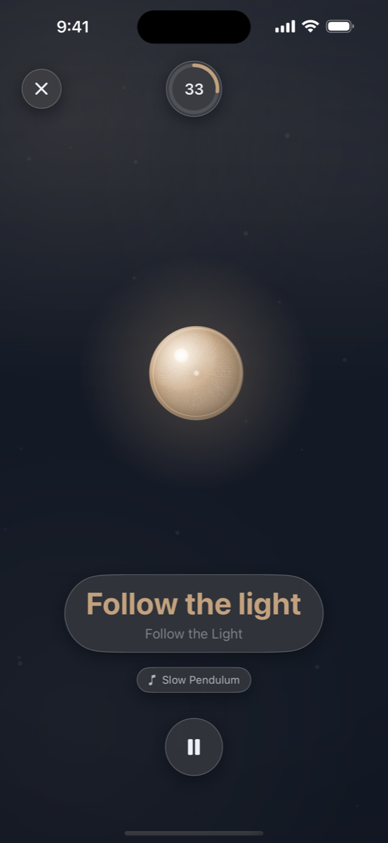 Easy Eyes smooth pursuit screen with a light to follow