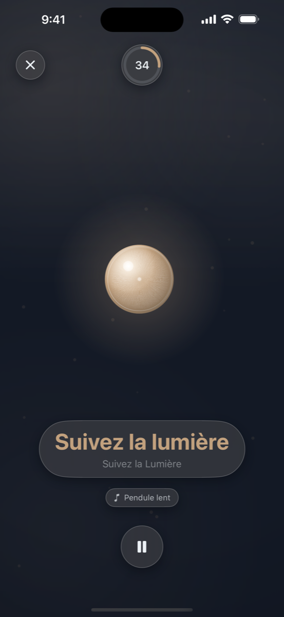 Écran de poursuite fluide d’Easy Eyes avec une lueur à suivre